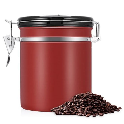 Coffee Container Large Airtight Stainless Steel Vacuum Sealed Coffee Canister Kitchen Sotrage Canister for Ground or Whole Beans